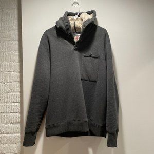 Relwen Charcoal Heather Superfleece Hoodie Large Men's